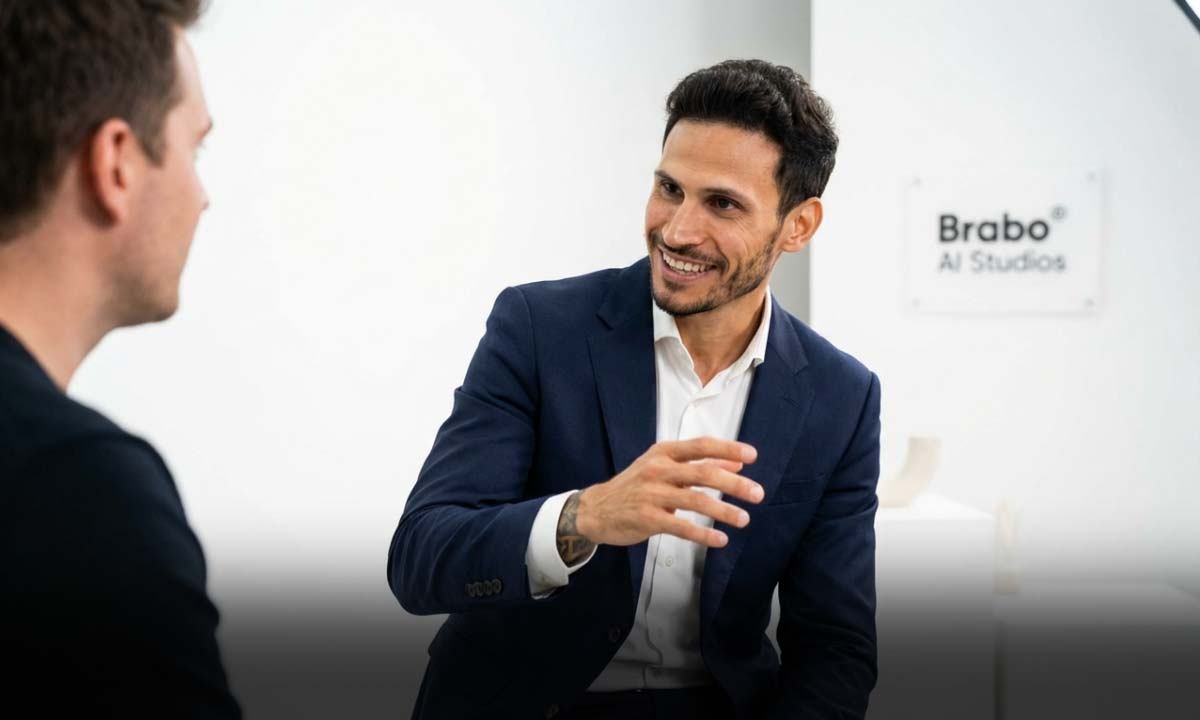 Fernando Araújo conversando em reunião
